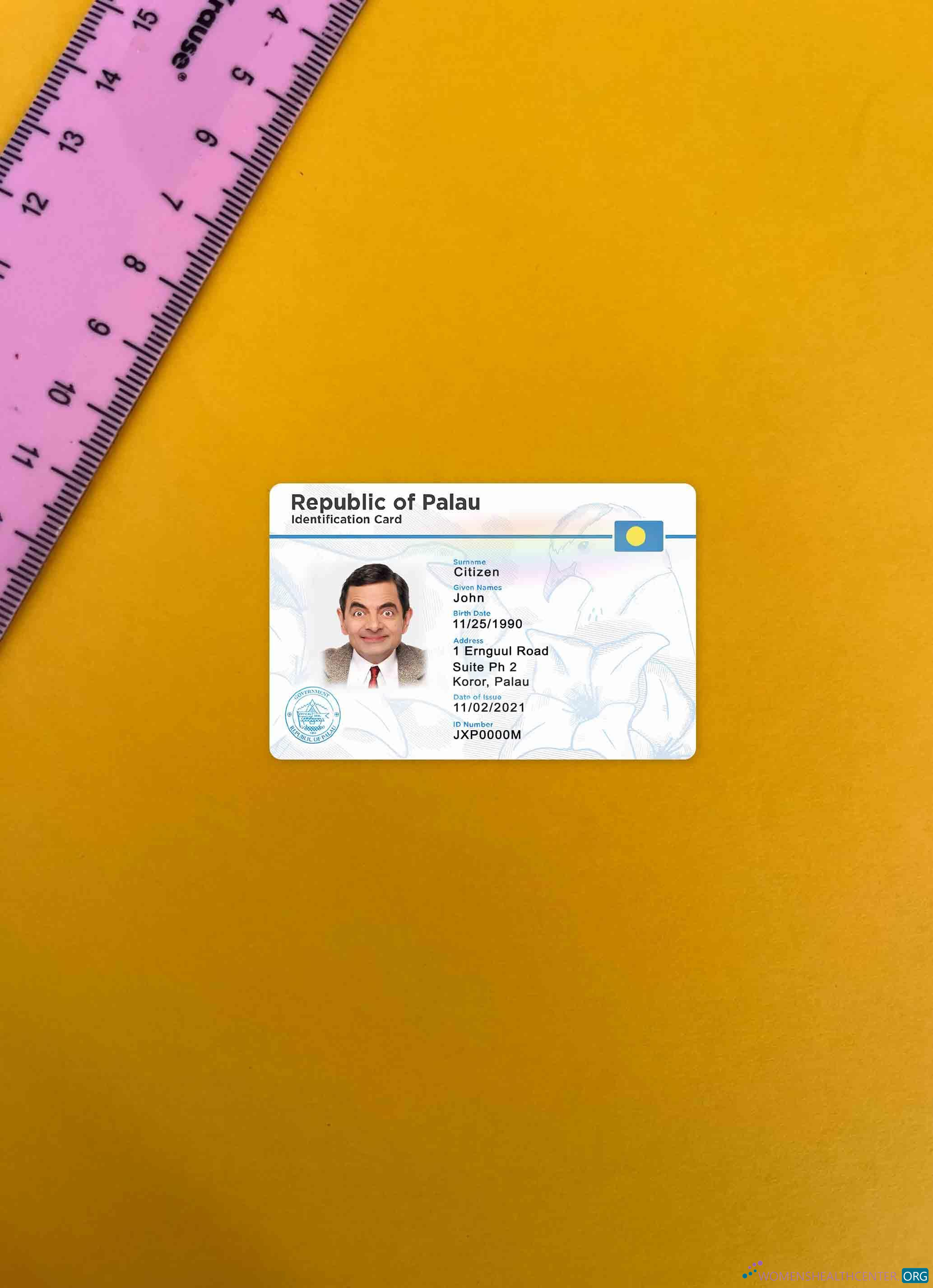 Download Palau ID card photolook FRONT Photoshop template